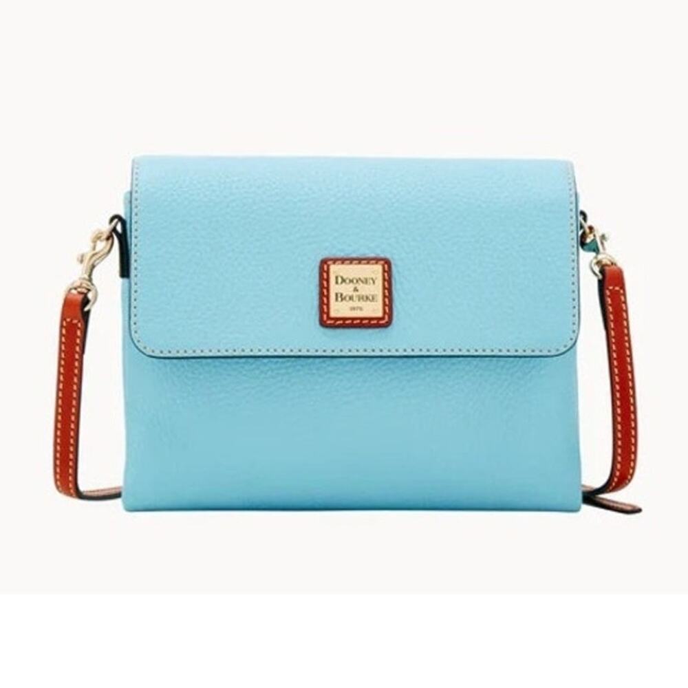 Dooney & Bourke Pebble Grain Hunter Crossbody Caribbean Blue Color MSRP: $338
